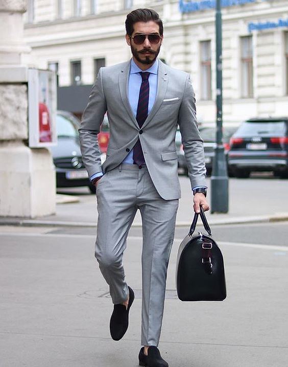 10 Classy Formal Suit Outfit Ideas For Men Mens Lifestyle Fashion Grey Mens Suit Grey Suit Men 