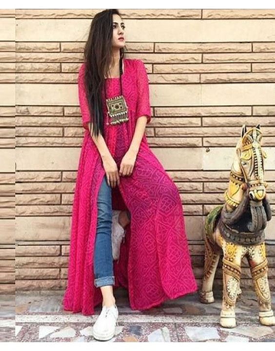 Deep Back Tie Up Printed kurta With Palazzo Pants Set - VitansEthnics