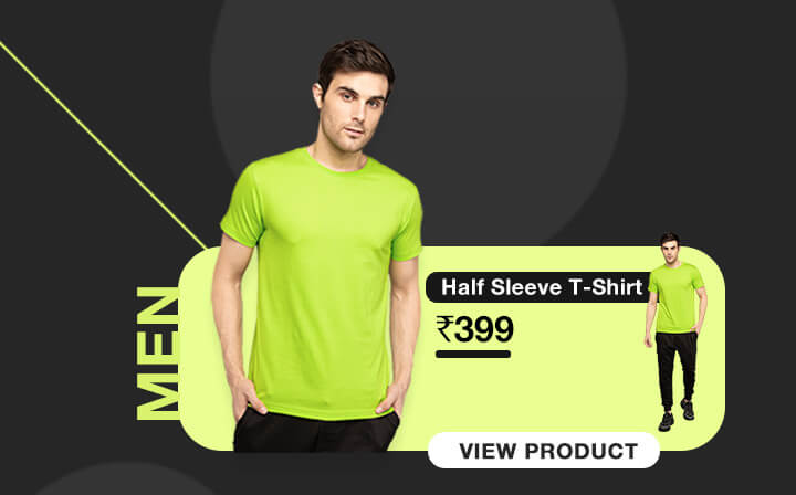 Neon Green Half Sleeve T-Shirts for Men