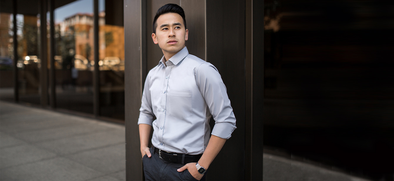 formal shirt for navy blue pant