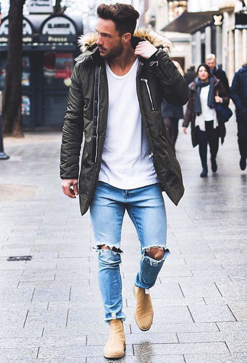 men's style jeans and boots