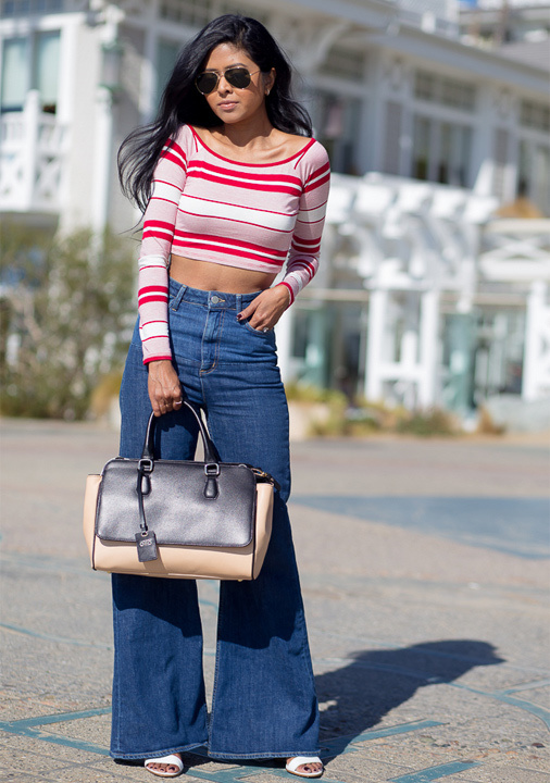 casual top and jeans