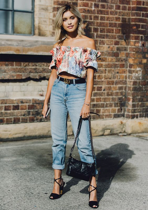 trendy jeans and tops