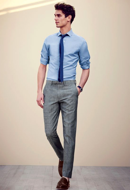 blue shirt and tie - bewakoof blog