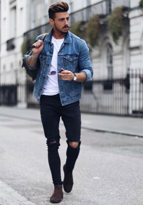 men's casual look with jeans