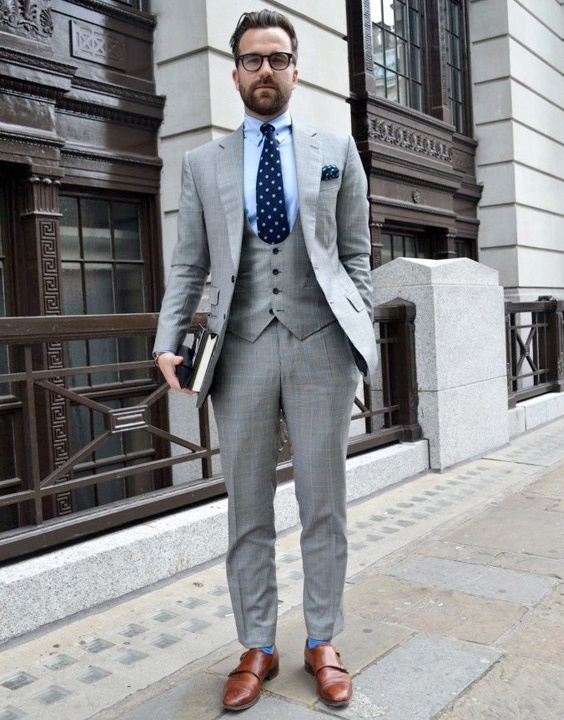 Shoes matching with grey sales suit