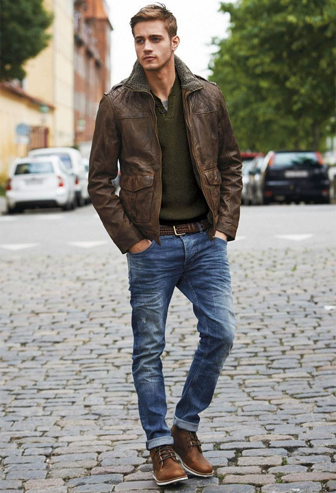 content brown leather jacket for men styles ideas