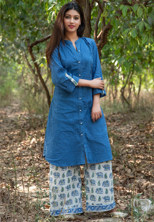 long kurtis with palazzo pants