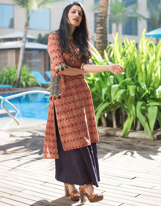 Long kurtis 2025 with palazzo online