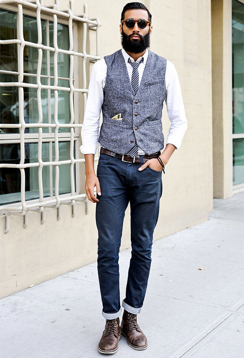Waistcoat And Jeans With Tie For Men - Bewakoof Blog