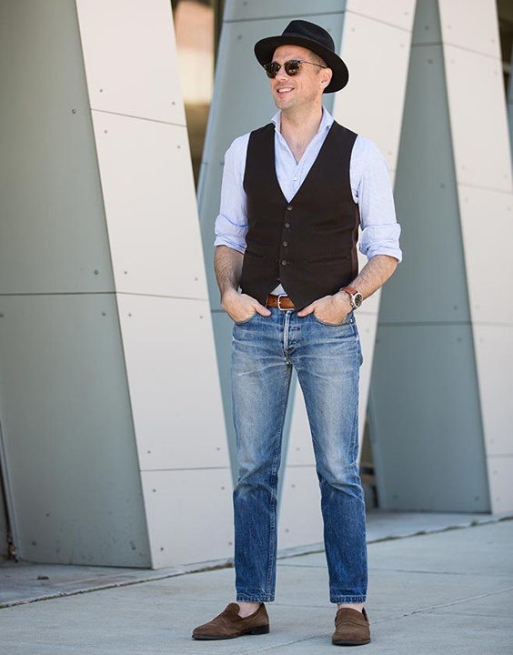 casual waistcoat look