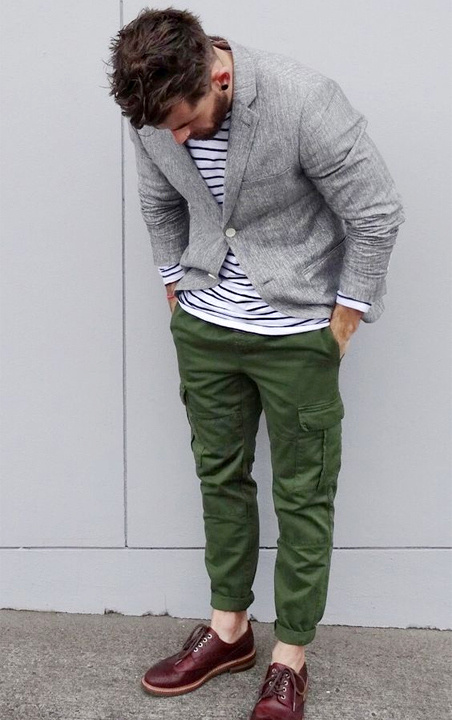 olive green cargo pants outfit mens