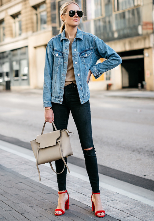 dressing up a denim jacket