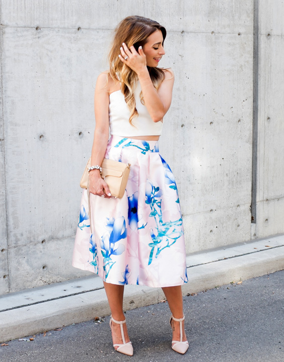 Floral shop skirt combination