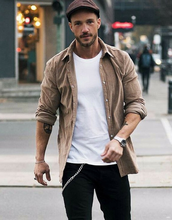 Top 70+ imagen brown shirt outfit men - Abzlocal.mx