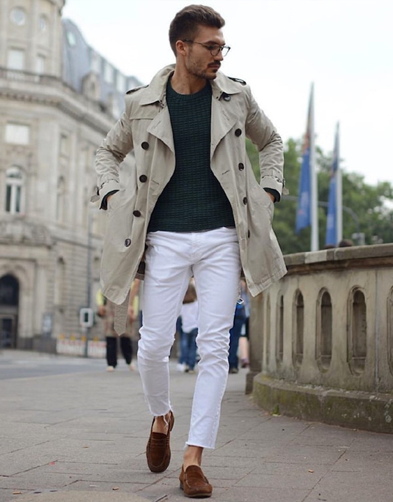 tan loafers mens outfit