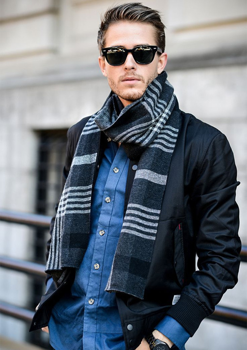 How to wear on sale a scarf men