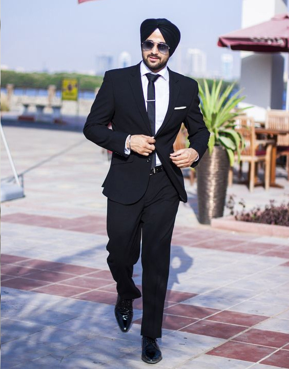 Turban with black 2025 coat pant