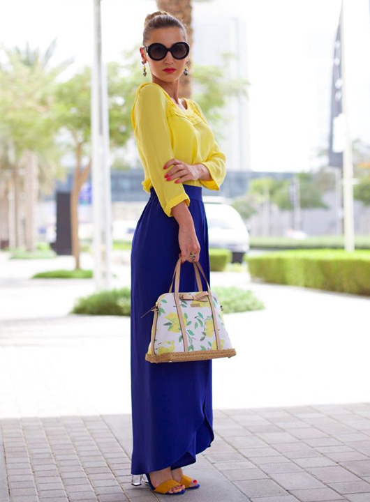 Navy blue shop palazzo pants outfit