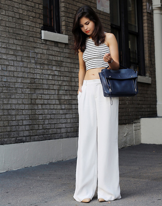 white palazzo outfit