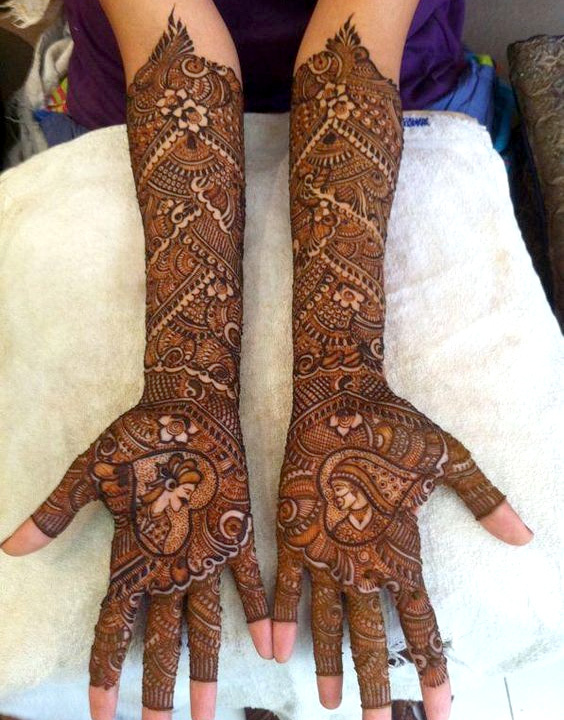 Full Hand Bridal Mehndi Designing Service at best price in Gurgaon | ID:  19879253348