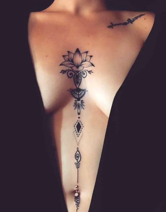 30 Feminine Chest Tattoos