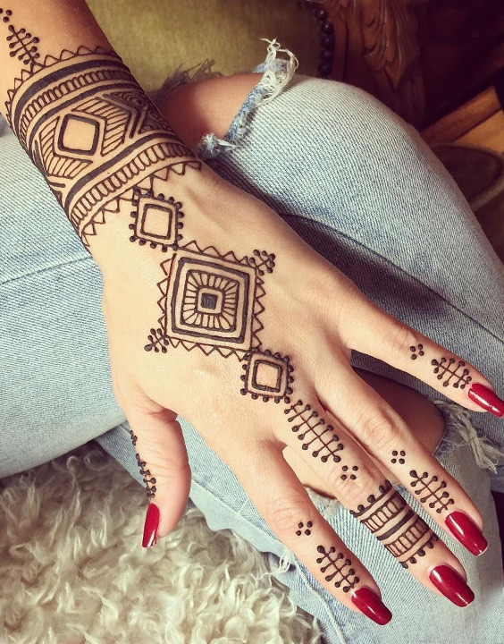 Indo Western Mehndi Design Images Pictures (Ideas)