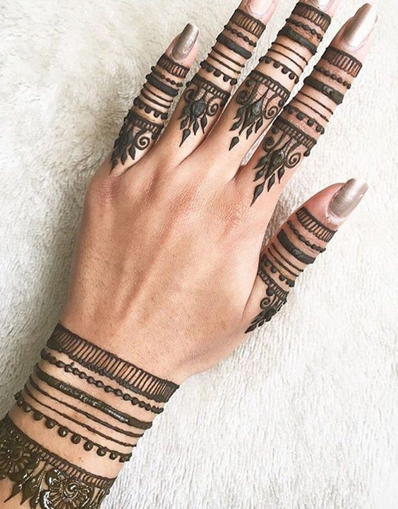 Stylish Indo Western Mehndi Designs