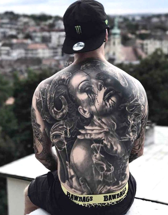 Temporary Tattoo Stickers Full Back Tattoos Men Women Japanese Body Art  Skull | eBay