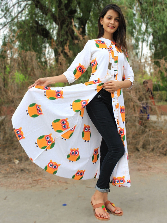 VITRAG 3/4th Sleeve Rayon Jacket Kurti with Crop Top and Pants at Rs  885/piece in Ahmedabad