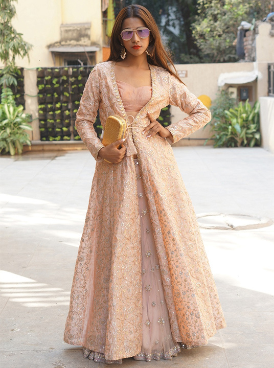 Buy Shriva FashionIndian Pakistani traditional rich look lehenga type  georgette salwar kameez suit for women with dupatta (2404) Online at  desertcartINDIA