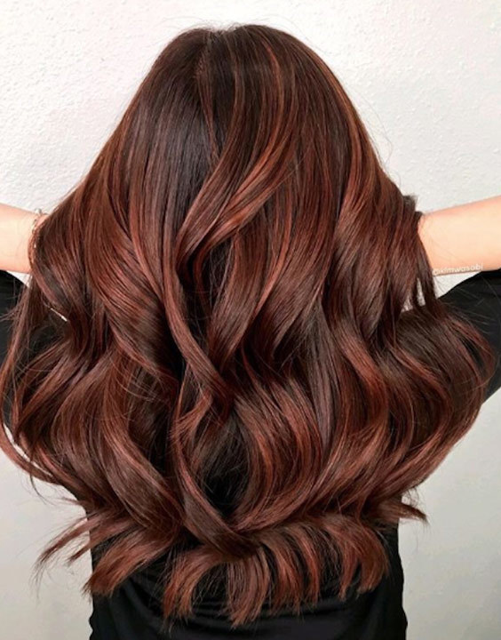 Red and Black Hair Ombre Balayage  Highlights