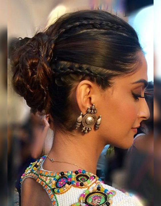 Easy Open Hair & Curly Braided Modern Hairstyle for Lehenga