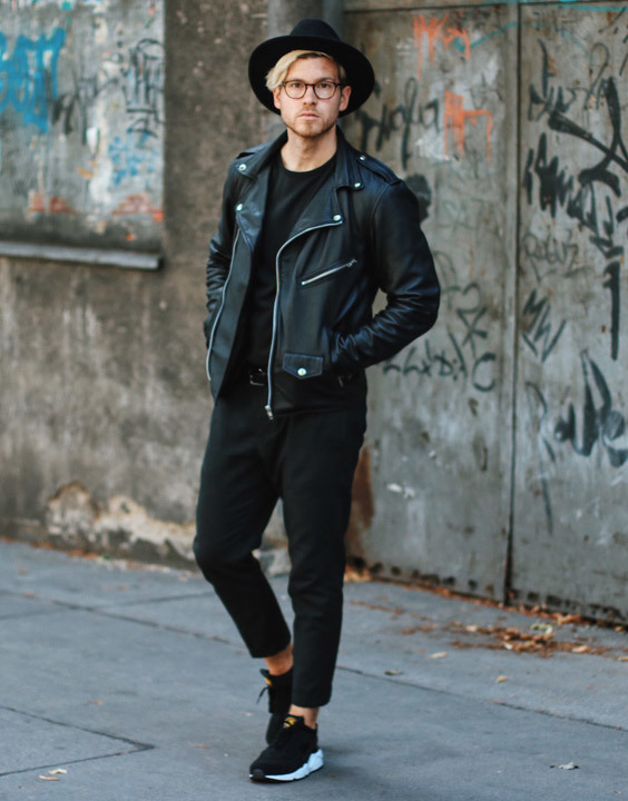 Black sneakers shop outfit men