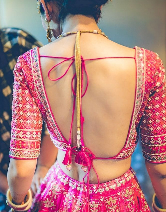 Amazing Backless Blouse Design Ideas