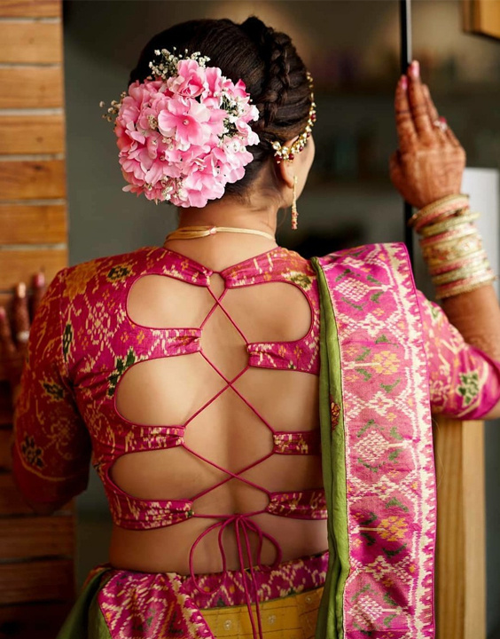 backless blouse designs bridal fashion | Wedding blouse designs, Fancy blouse  designs, Bridal lehenga blouse design