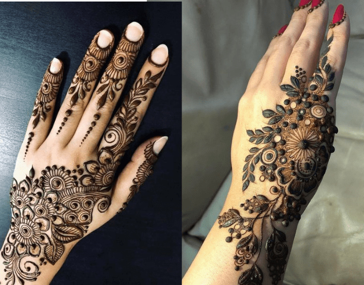 Flower Mehndi Designs on Back of the Hand Stock Photo - Image of lehngas,  full: 136976538