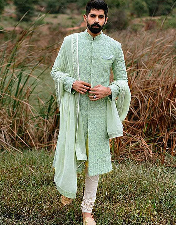 content Mint Colour Mehendi Outfit Mehendi Dress for Groom Bewakoof Blog