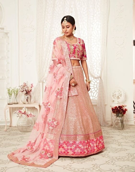 Looking ‘down’ lehenga poses - Lehenga poses - Bewakoof Blog