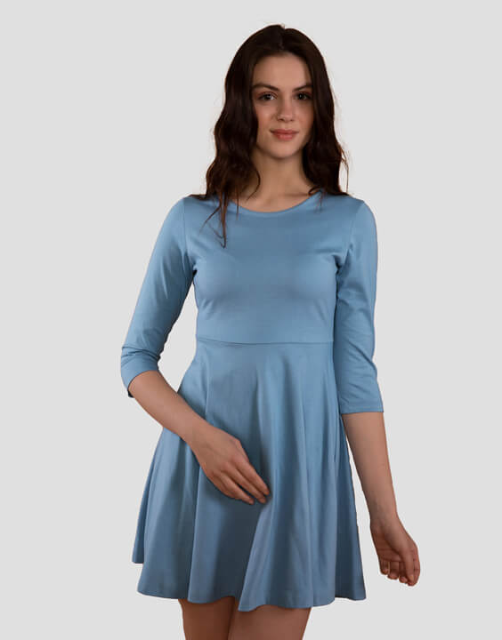 Island Blue Flared Dress for Women