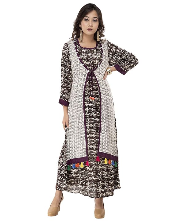 Buy SOMANATH TEX Clothing Anarkali Digital Printed Georgetee Kurti Long  Sleeve, Kurti Lenth 50