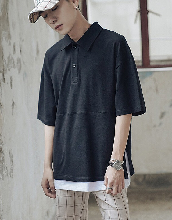 Polo shirt with clearance cap