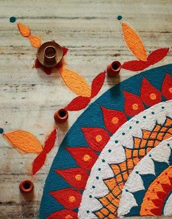 Corner Rangoli Designs - Diwali Rangoli Design Ideas - Bewakoof Blog