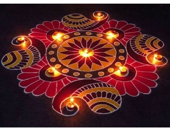 Rangoli Designs With Diyas - Diwali Rangoli Design Ideas - Bewakoof Blog