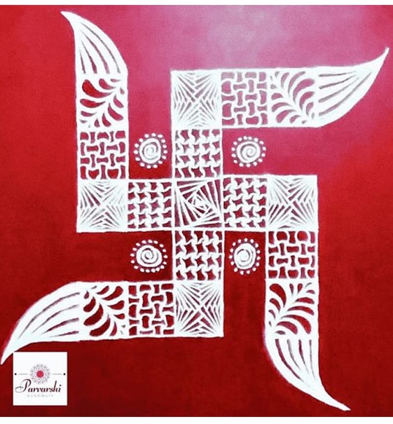 Swastik Rangoli Design - Diwali Rangoli Design Ideas - Bewakoof Blog