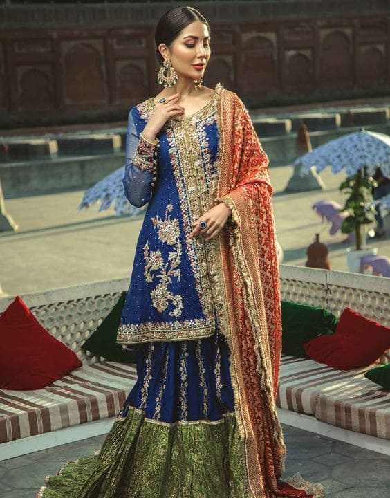 Latest Wedding Wear Wine Color Zari Embroidered Work Sharara Suit –  Amrutamfab