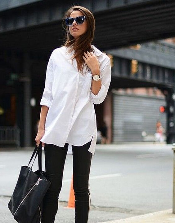 Black Leggigns With White Shirt | Bewakoof