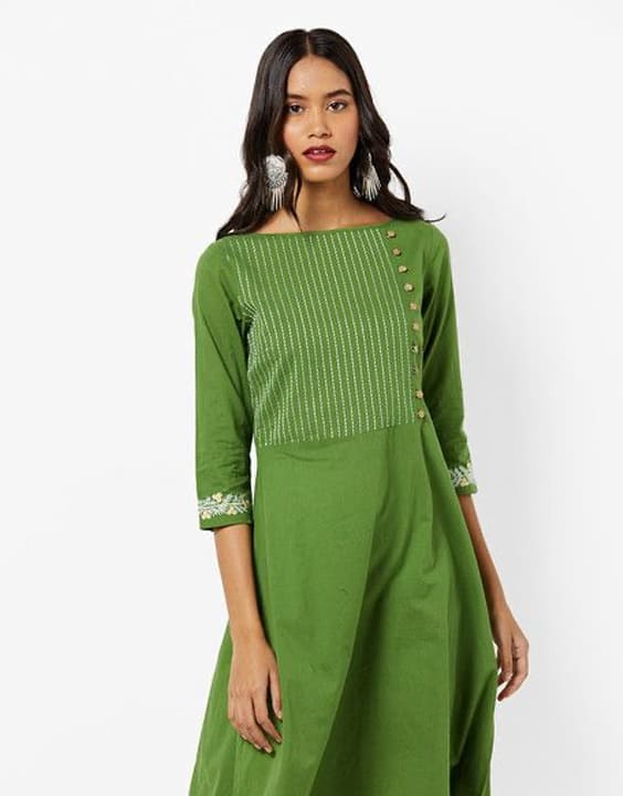 Boat Neck Women’s Kurta - Kurti Neck Design | Bewakoof