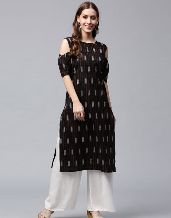 Cold Shoulder Kurta Neck Designs For Ladies - Kurti Neck Design | Bewakoof