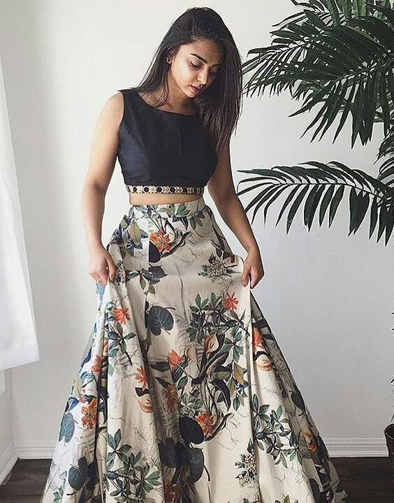 crop top and skirt